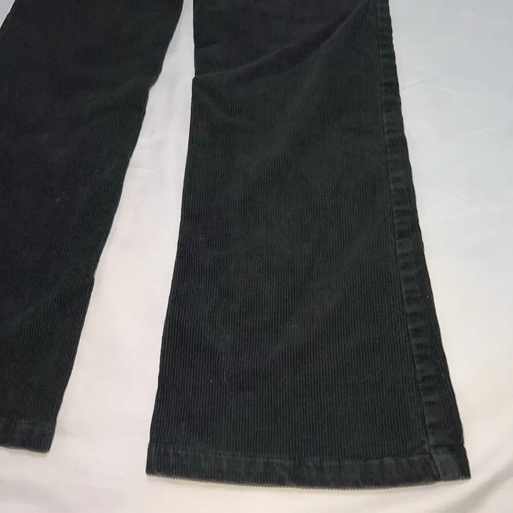 Ralph Lauren Pants Girl Size 6X Black Corduroy Cotton Stretch Elastic Waist Fade